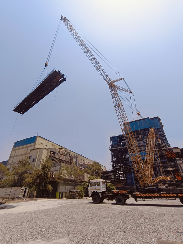Tata Hitachi Tracked Excavator at Active Demolition Site